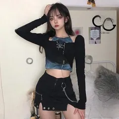 トップス レディース ニット 長袖 ショート丈 ヘソ出し カジュアル ダンス 春夏秋