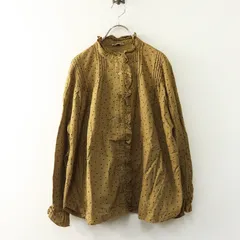 サマンサモスモス Samansa Mos2 SM2 ドット柄襟フリルブラウス F‖カーキベージュ トップス 水玉 シャツ ピンタック【2400014810097】