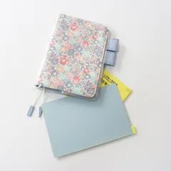 極美品 2026 ほぼ日手帳カバー オリジナル（A6） リバティ Michelle＼ブルー系 クリアカバー付【2400014812558】のサムネイル
