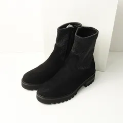 美品 ルカグロッシ Luca Grossi メッシュコンビ ショート ブーツ 37｜ブラック シューズ ヌバック 約23.5cm【2400014811285】