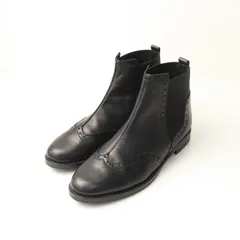 スティルモーダ stilmoda ウイングチップ レザーアンクルゴアブーツ 37/ブラック ショートブーツ シューズ 23.5cm【2400030094235】