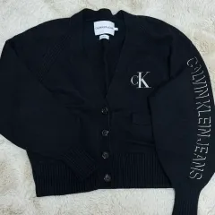 Calvin Klein Jeans ck カルバン レディース パフスリーブ カーディガン ブラック