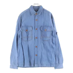 DIESEL (ディーゼル) デニム 長袖シャツ コットン リネン ライトブルー