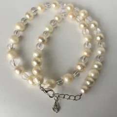 天然石★スイショウ★淡水本真珠★パールネックレス★ハンドメイド★ファッション★デザイン★ネックレス