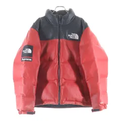THE NORTH FACE (ザノースフェイス) ×supreme Leather Nuptse Jacket ×シュプリーム レザーヌプシダウンジャケット レッド NF0A3CAD