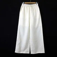 ローリーズファーム LOWRYS FARM メッシュ ワイド イージー パンツ ドライタッチ M オフ白 アイボリー