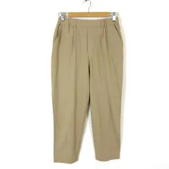 スタディオクリップ Studio Clip パンツ エアリータッチ 撥水 タック イージー テーパードパンツ リネン コットン M ベージュ