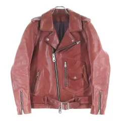 NO ID. (ノーアイディ) ホースレザーダブルライダースジャケット 445203ー968L レッド