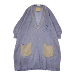 iliann loeb バイカラー チュニック Vネック ウールニット ワンピース パープル ベージュ レディース イリアンローブ【中古】6-0124T∞