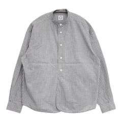 ORCIVAL ギンガムチェック バンドカラー 定価19800円 OR-B0273 TYS 長袖シャツ ホワイト ネイビー レディース オーシバル/オーチバル【中古】6-0124M∞