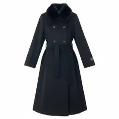 42b7 《極美品》定価 28万 KANSAImpact フォックスファー カシミヤ100％ ロングコート サイズL ブラック Fox Fur Cashmere Long Coat タグ付t18r