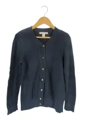 バナナリパブリック BANANA REPUBLIC カーディガン クルーネック ニット ボーダー 金ボタン ネイビー系 Mサイズ QQQ