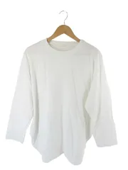 ジーユー GU プルオーバー Tシャツ 長袖 ロンT スリット 無地 ホワイト サイズXL QQQ