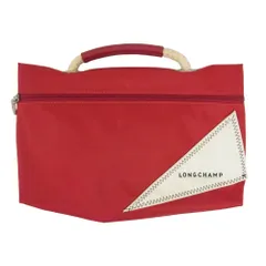 Longchamp ロンシャン フランス製 ナイロン ハンドバッグ ミニバッグ ポーチ レッド系【中古】