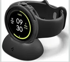 ★Spigen Pixel Watch 4 41mm ケース【専用充電スタンドカバー】スリム シンプル 軽量 保護カバー TPU 衝撃吸収 簡単な取り付け ピクセルウォッチ用 リキッド・エア ACS09483 (マット・ブラック)