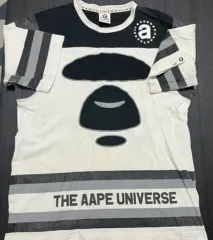 A BATHING APE アベイシングエイプ U IN ウール ロゴ カモフラージュ ブラック Tシャツ XL