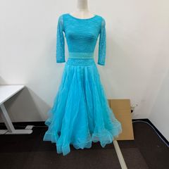 社交ダンス ドレス ミントグリーン 七分袖 - メルカリ