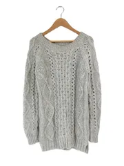 アンタイトル UNTITLED プルオーバー ニット セーター クルーネック 長袖 羊毛 アルパカ混 無地 グレー サイズM QQQ