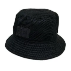 中古 ニューエラゴルフ NEW ERA GOLF バケットハット M/L ブラック 黒 メッシュ シリコンロゴ
