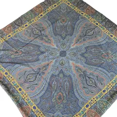 CHANEL(シャネル) スカーフ美品  - ダークネイビー×ゴールド×マルチ ペイズリー柄