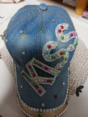 デニム NY キュービック装飾 帽子