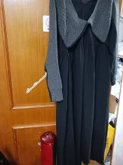 ニット カラー ブラック ロング ONE PIECE