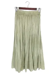 ロペピクニック ROPE Picnic スカート ロング フレア プリーツ 裏地 ゴムウエスト 無地 グリーン系 サイズ38 QQQ