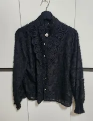 レース ブラウス ブラック FREE