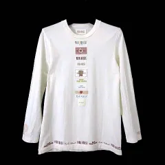 ピンクハウス PINK HOUSE Tシャツ カットソー コットン 長袖 ロゴ ワッペン 刺繍 プリント M アイボリー