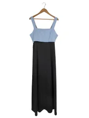 フレイアイディー FRAY I.D ワンピース サテン キャミソール ドレス ストライプ ロング サイズ0 ブルー ブラック QQQ