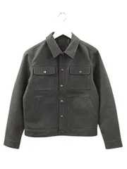 バナナリパブリック BANANA REPUBLIC VEGAN LEATHER TRUCKER BLACK WASH ヴィーガンレザー トラッカージャケット S グレー アウター