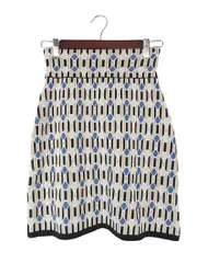 スライ SLY ニット タイト スカート ひざ丈 幾何学模様 総柄 サイズ2 マルチカラー QQQ