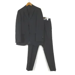 ザ・スーツカンパニー THE SUIT COMPANY シングル スーツ 3ピース セットアップ ウォッシャブル ウール ジャガード ストライプ XS 黒 ブラック 小さいサイズ