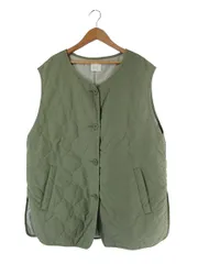 ローリーズファーム LOWRYS FARM キルティング 中綿 ベスト 無地 前開き ボタン サイズF カーキ QQQ