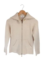 オールドイングランド OLD ENGLAND カーディガン ニット 長袖 フロントジップ 無地 ベージュ サイズ36 QQQ 