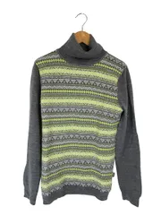 23区 オンワード樫山 プルオーバー ニット セーター タートルネック 長袖 リブ 幾何学模様 総柄 グレー サイズ1 QQQ