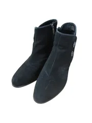 リーガル REGAL ショート ブーツ 無地 サイド ジップ サイズ23㎝ 黒 QQQ