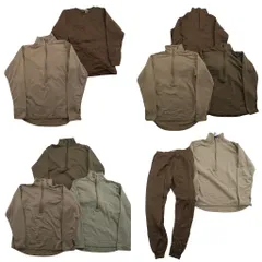 古着卸 まとめ売り 米軍実物・民間MIX インナー トップス＆パンツ ミリタリー 10枚セット (メンズ XS /S /M ) ベージュ 茶色 中古 ND7379