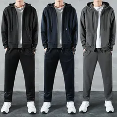 セットアップ メンズ ランニング 上下セット 春秋 スウェット パーカー ジップアップ ジャケット パンツ オシャレ ジャージ スポーツウェア カジュアル 運動着【0807⑤】
