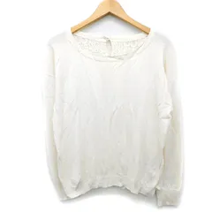 ガリャルダガランテ GALLARDAGALANTE ニット カットソー 切替 シフォン レース 長袖 丸首 ウール混 カシミヤ混 FREE ライトベージュ /HT25