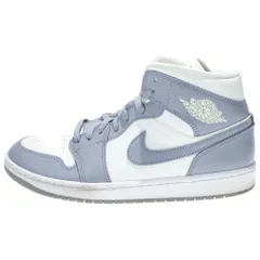 NIKE (ナイキ) WMNS AIR JORDAN 1 MID ウィメンズ エアジョーダン 1 ミッドカットスニーカー グレー/ホワイト US11.5/28.5cm BQ6472-115