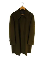 ポールスチュアート PAUL STUART NEW YORK ステンカラー コート ジャケット シングルブレスト ボタン スウェード地 無地 ブラウン サイズL QQQ