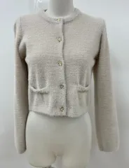 インデックス INDEX カーディガン S フラワーパールボタン 2602WR021