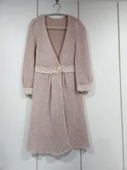 レイ ベージュピンク ニットカーディガン