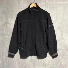 トミーヒルフィガー(TOMMY HILFIGER) 裏起毛 スウェット ジャケット 黒 M★フルジップ トラックジャケット ブルゾン 刺繍ロゴ 90s ストリート スポーツミックス ワンポイント ゆるだぼ 春服 秋服 冬服 アウター 古着