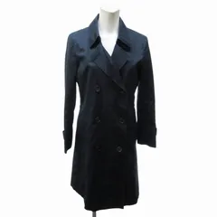 23区 オンワード樫山 トレンチコート スプリング ダブル ロング丈 36 紺 ネイビー 0726 ■MET1