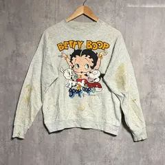 【USA製】90s ベティブープ スウェット M 霜降りグレー ｜ 90年代 BETTY BOOP キャラクター フルーツオブザルーム ヴィンテージ ビンテージ トレーナー コピーライト有 ゆるだぼ ストリート アメカジ