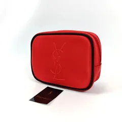 未使用 Yves Saint Laurent イヴサンローラン ポーチ レッド 赤 YSLロゴ ナイロン 希少 レア コスメポーチ ミニ レディース ブランド