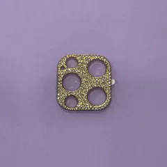 iPhone12 Pro カメラレンズカバー（ラインストーン付き）ゴールド　cam-015【M】