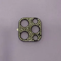 iPhone12 Pro カメラレンズカバー（ラインストーン付き）ブラック　cam-016【M】